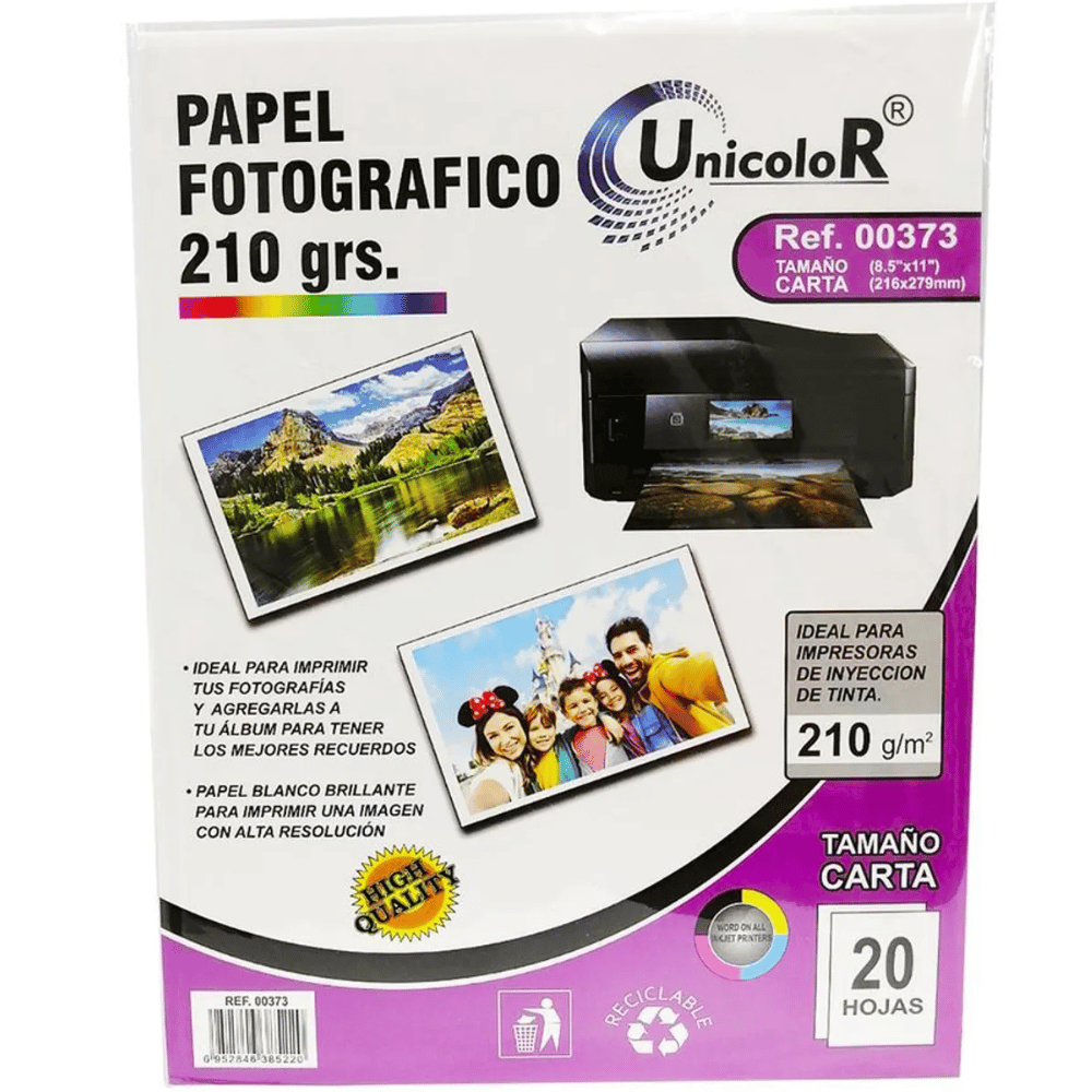 Papel Fotografico Unicolor 210Gr X20